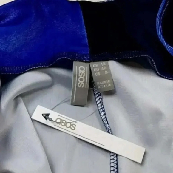 ASOS Maxi Dress Blue Velvet - Picture 6 of 11